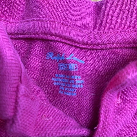 🎉3 For 15$🎉Ralph Lauren Baby Girl Pink T-Shirt Dress with Collar Size 12 M - Picture 4 of 7